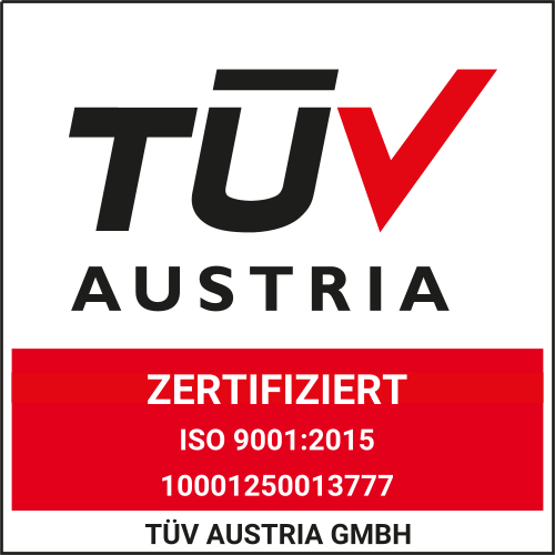 TÜV Austria ISO 9001:2015 zertifiziert